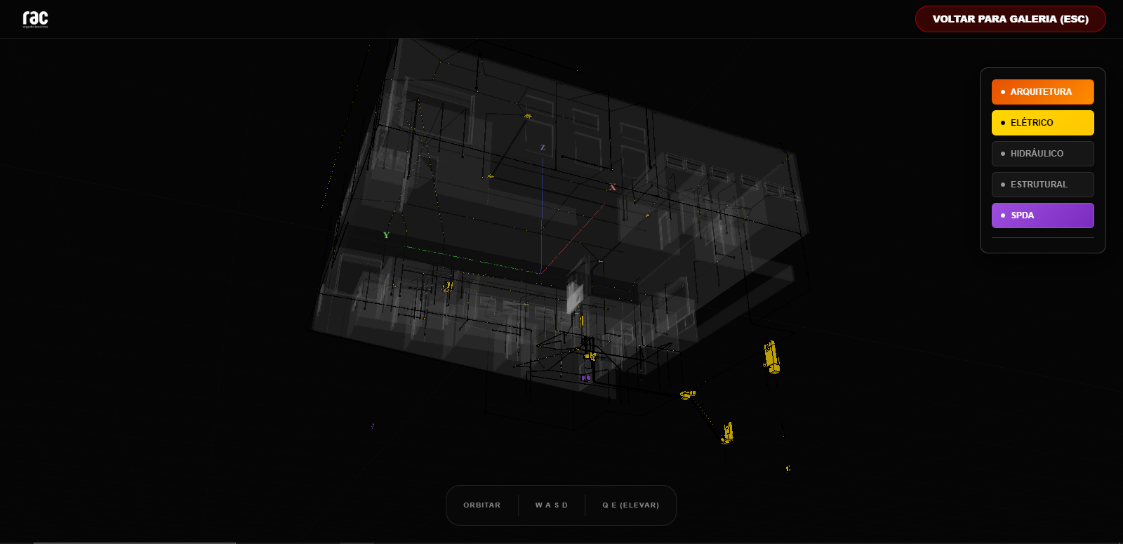 Electrical Wireframe View